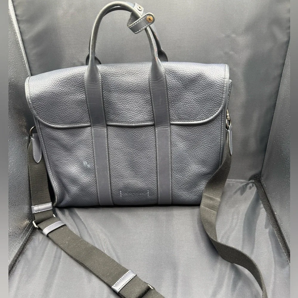 Coach blue leather messenger bag